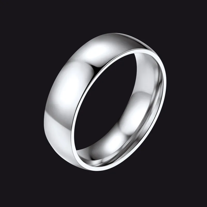 6mm Minimalist Plain Band Ring for Men Women made by FaithHeart