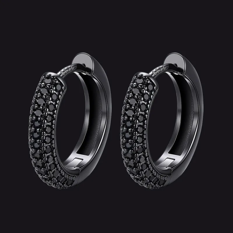 12mm Cubic Zirconia Hoop Earrings for Men made by FaithHeart