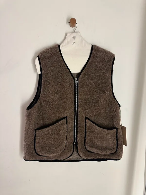 Dana Lee Brown Alpaca Pile Vest sold by Ven. Space