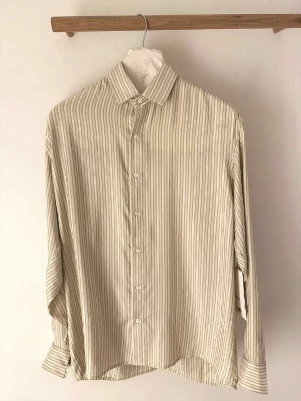 Le Kasha Oversized Stripe Silk Shirt sold by Ven. Space