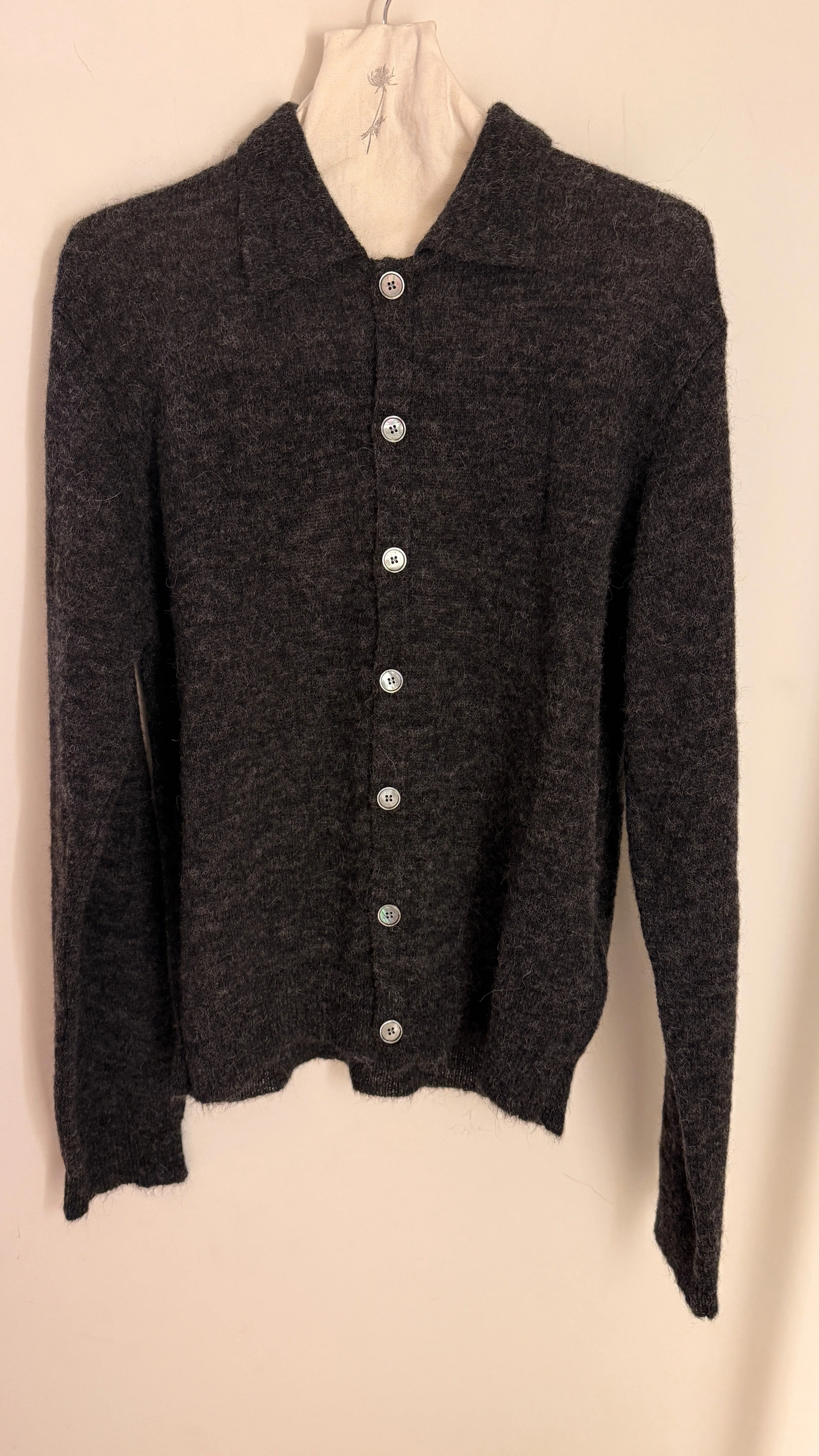 Our Legacy Evening Polo Charcoal Melange Fuzzy Alpaca sold by Ven. Space