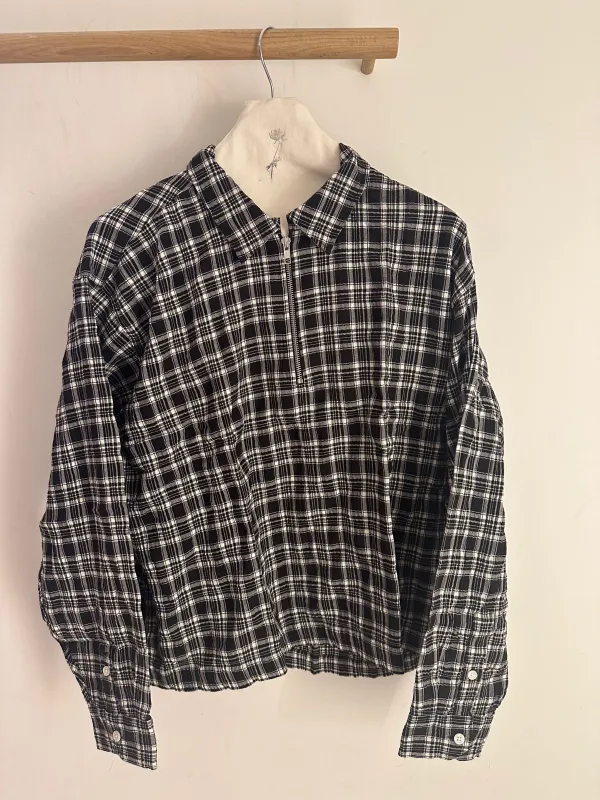 Mfpen Quarter Zip Shirt Coffee Textured Plaid sold by Ven. Space