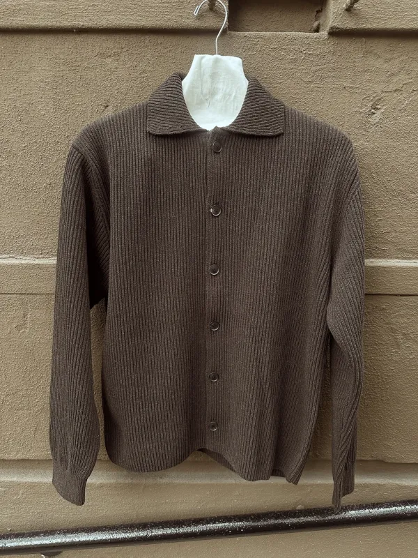 Auralee Super Fine Wool Rib Knit Shirt Cardigan sold by Ven. Space