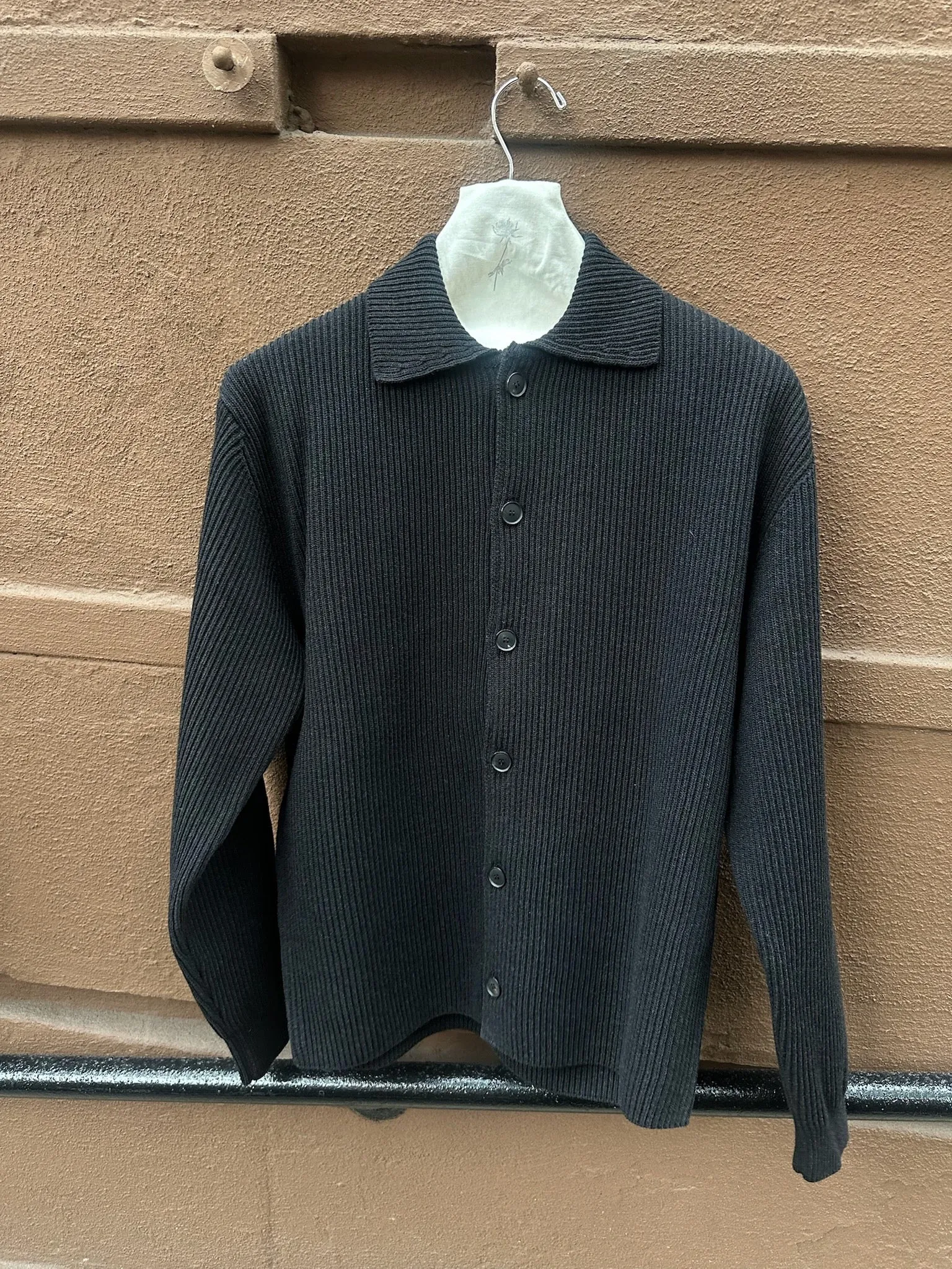 Auralee Super Fine Wool Rib Knit Shirt Cardigan sold by Ven. Space product image thumbnail 2