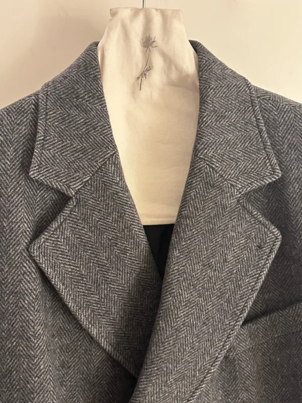 Mfpen Conference Coat Grey Herringbone Recycled Wool sold by Ven. Space