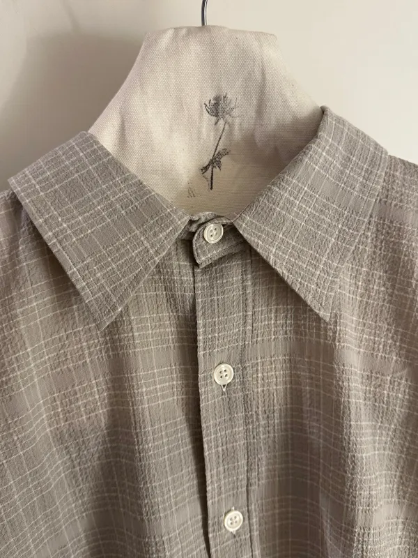 Mfpen Vacation Shirt Chalk Seersucker Check sold by Ven. Space