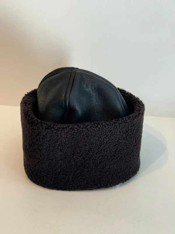 Our Legacy Blizzard Hat Dark Brown Aviator Shearling sold by Ven. Space