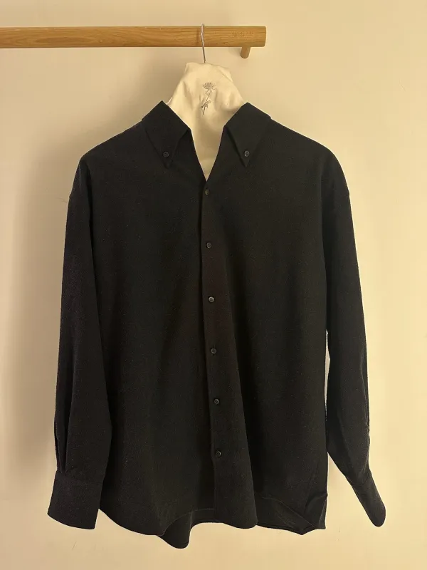 Cale Button Down Shirt Silk/Wool C253F04B01 made by CALE