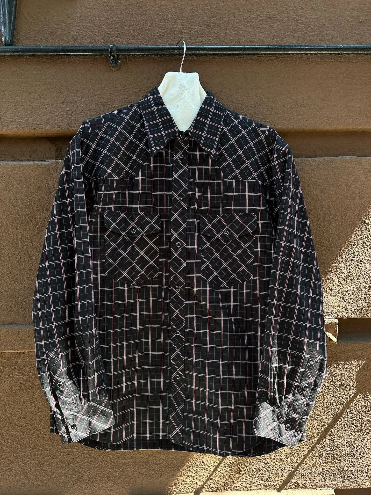 Lemaire Western Check Shirt Black/Multicolor MU352 sold by Ven. Space