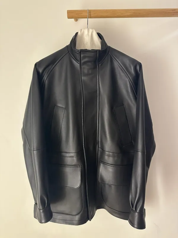 Stoffa Traveler Jacket Plongé Leather Black sold by Ven. Space