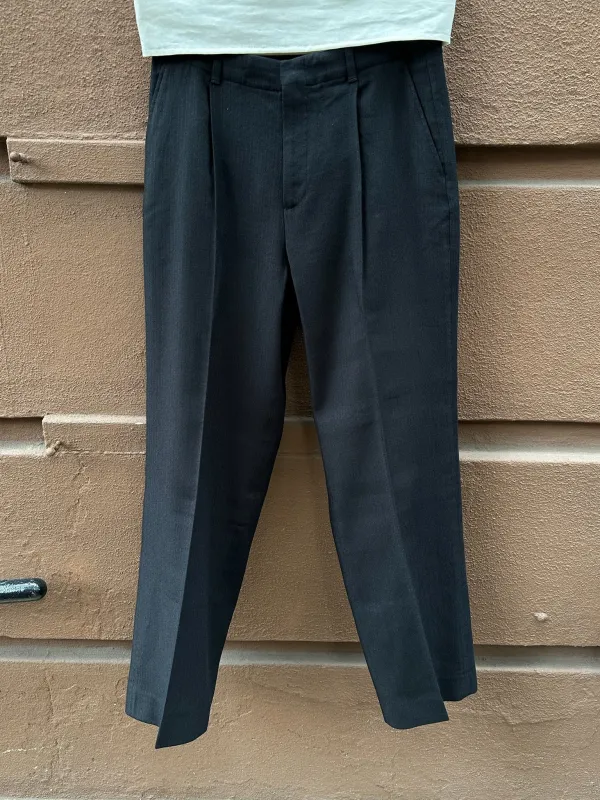 Our Legacy Borrowed Chino Coal Black Link Stripe Weave sold by Ven. Space