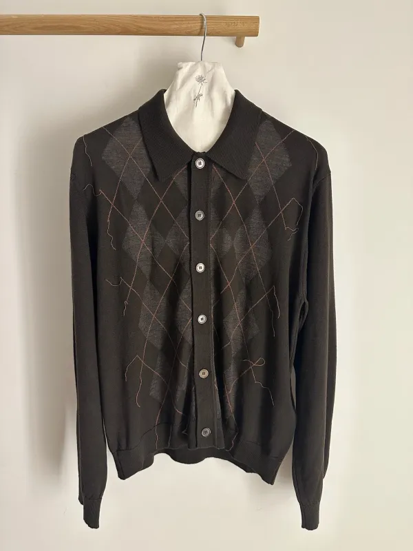 Our Legacy Evening Polo Pub Argyle Fine Wool sold by Ven. Space