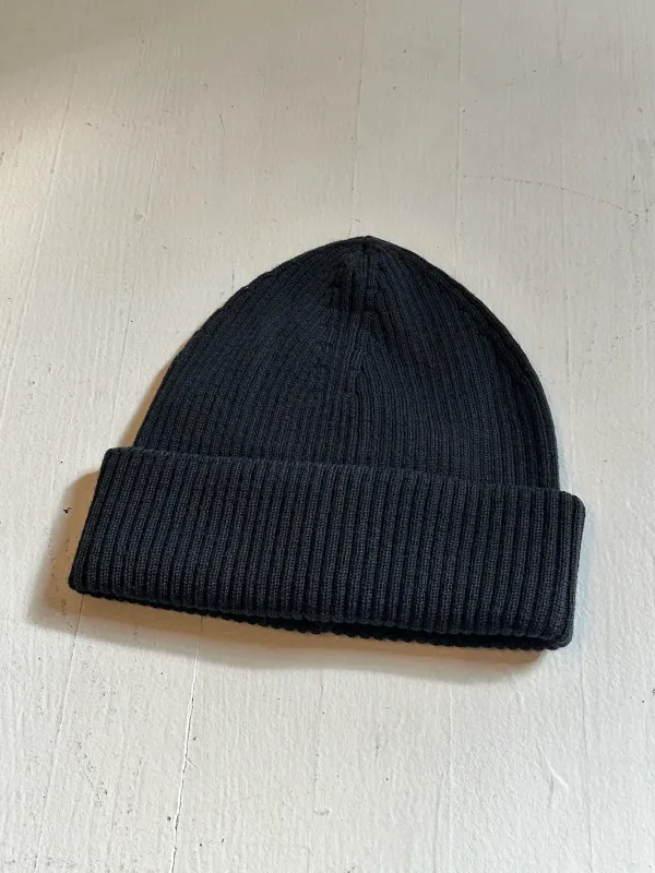 Our Legacy Knit Hat Off Black Rustic Merino sold by Ven. Space
