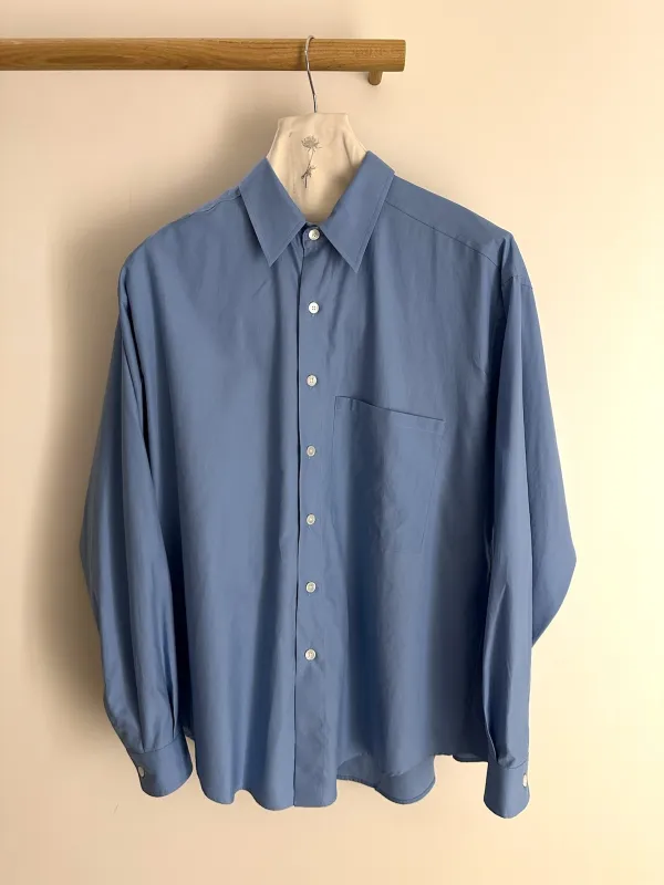 Auralee Washed Finx Twill Big Shirt sold by Ven. Space
