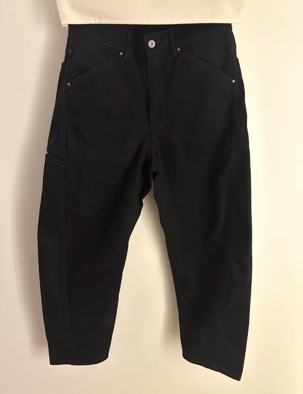 Lemaire Maxi Barrel Workwear Pants Black Denim made by Lemaire
