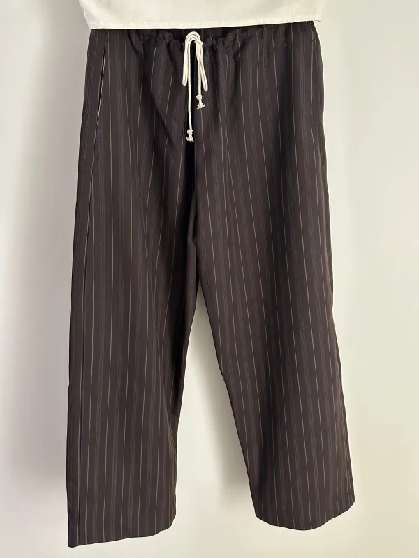 Unkruid Long Days Pants Brown Striped Worsted Suiting sold by Ven. Space
