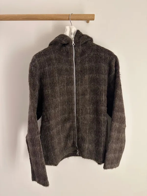 Our Legacy Full Zip Hood Dorf Check Hairy Wool made by Our Legacy