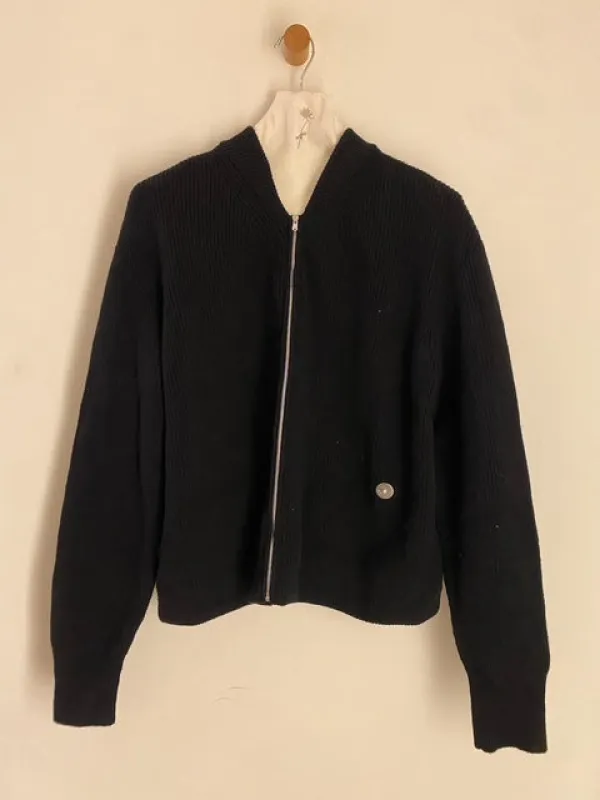 Cecile Tulkens Zip-Up Cardigan Black Lambswool sold by Ven. Space