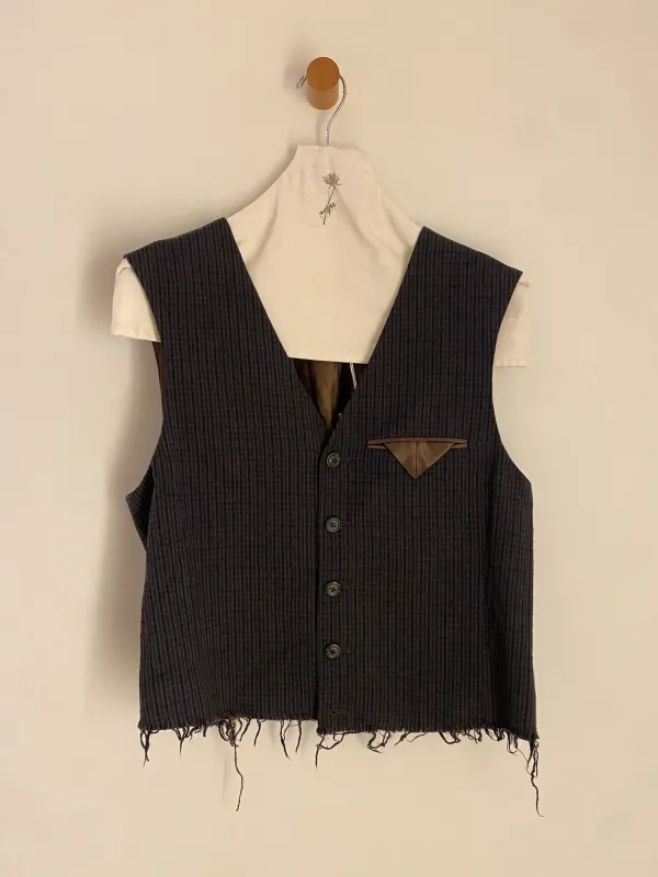 Work Shop Craft Waistcoat Trashed Check sold by Ven. Space