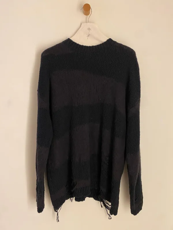 Work Shop Craft More Trashed Sweater Black sold by Ven. Space