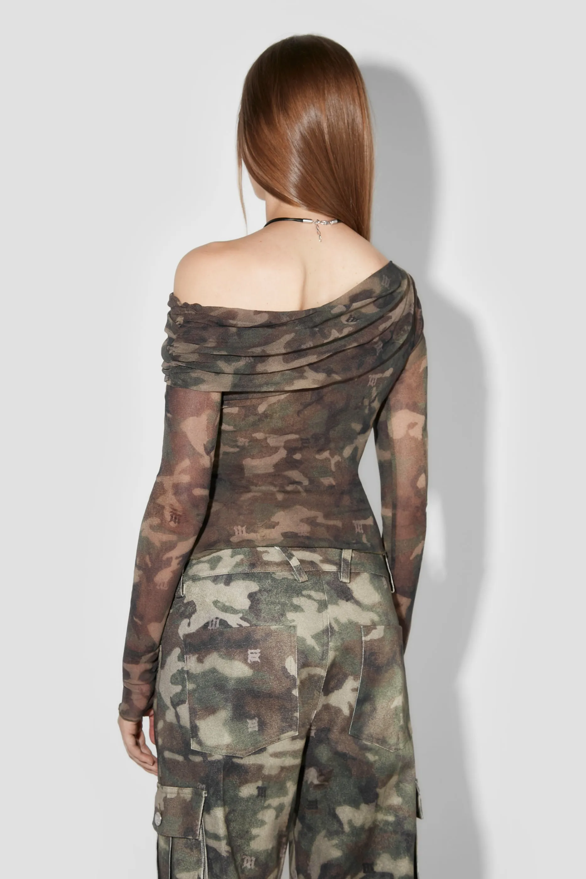 Camo Mesh Off-Shoulder Longsleeve sold by MISBHV product image thumbnail 5