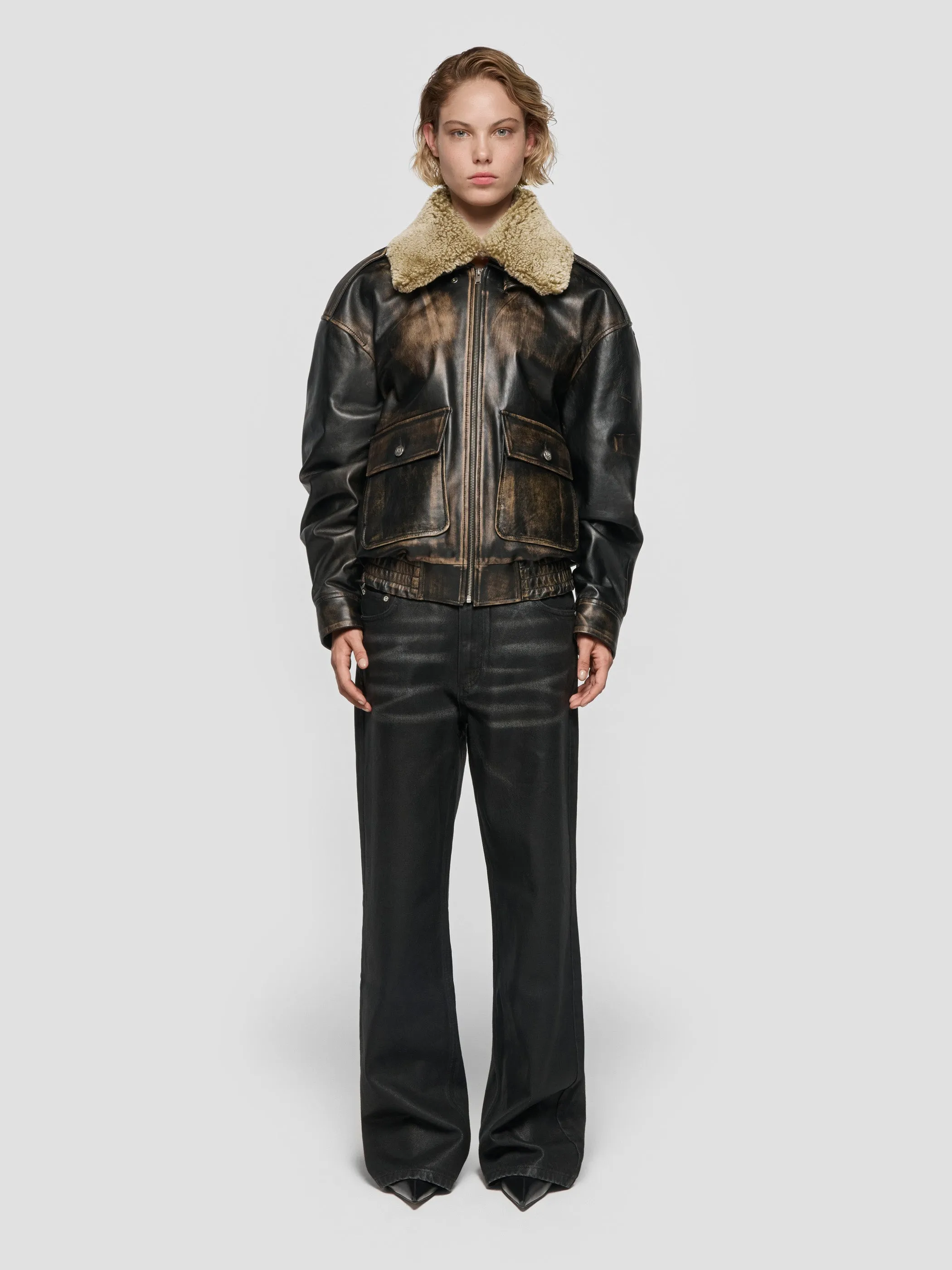 Leather Aviator Jacket sold by MISBHV product image thumbnail 5