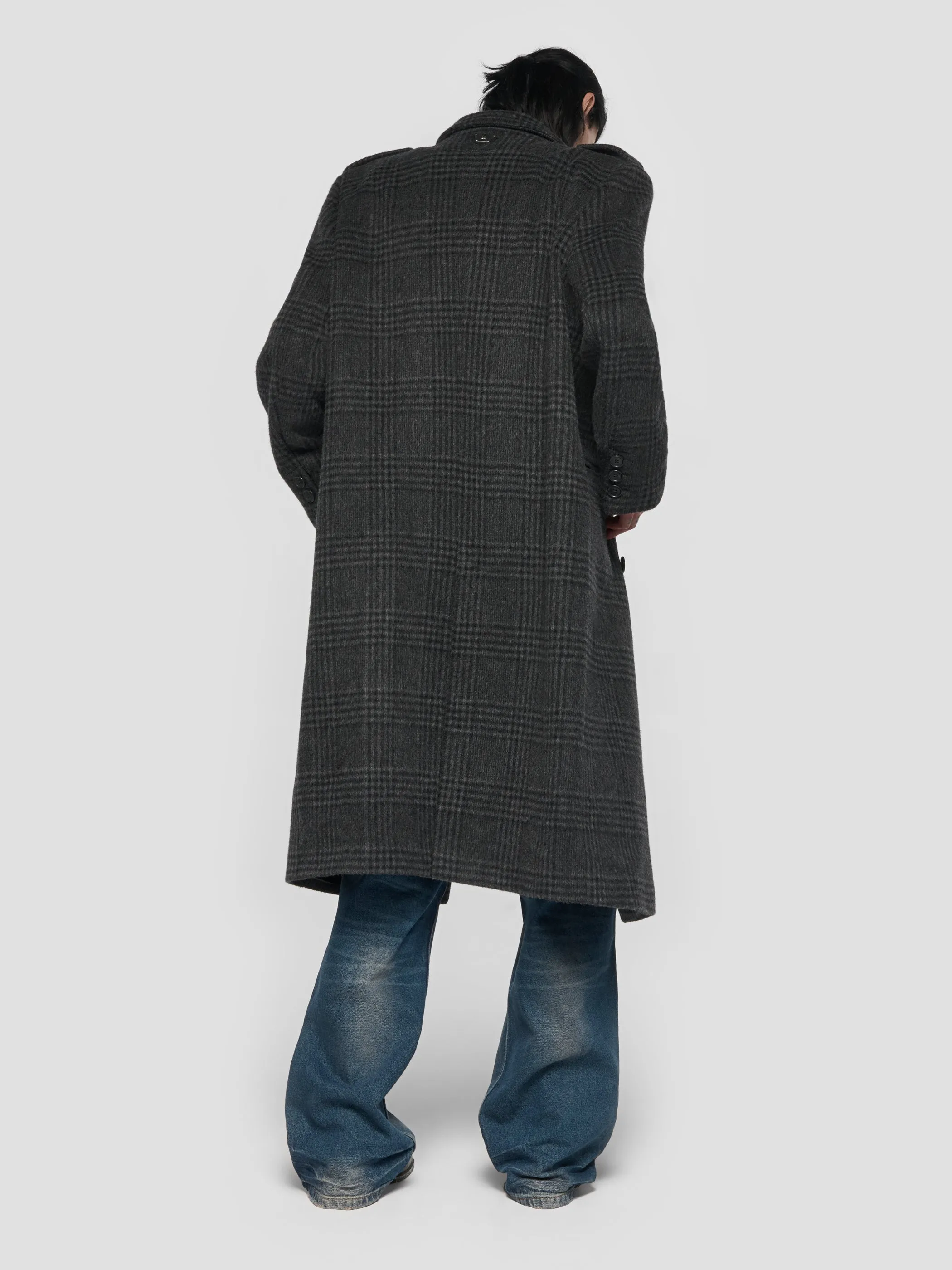 Double Breasted Check Wool Coat sold by MISBHV product image thumbnail 3