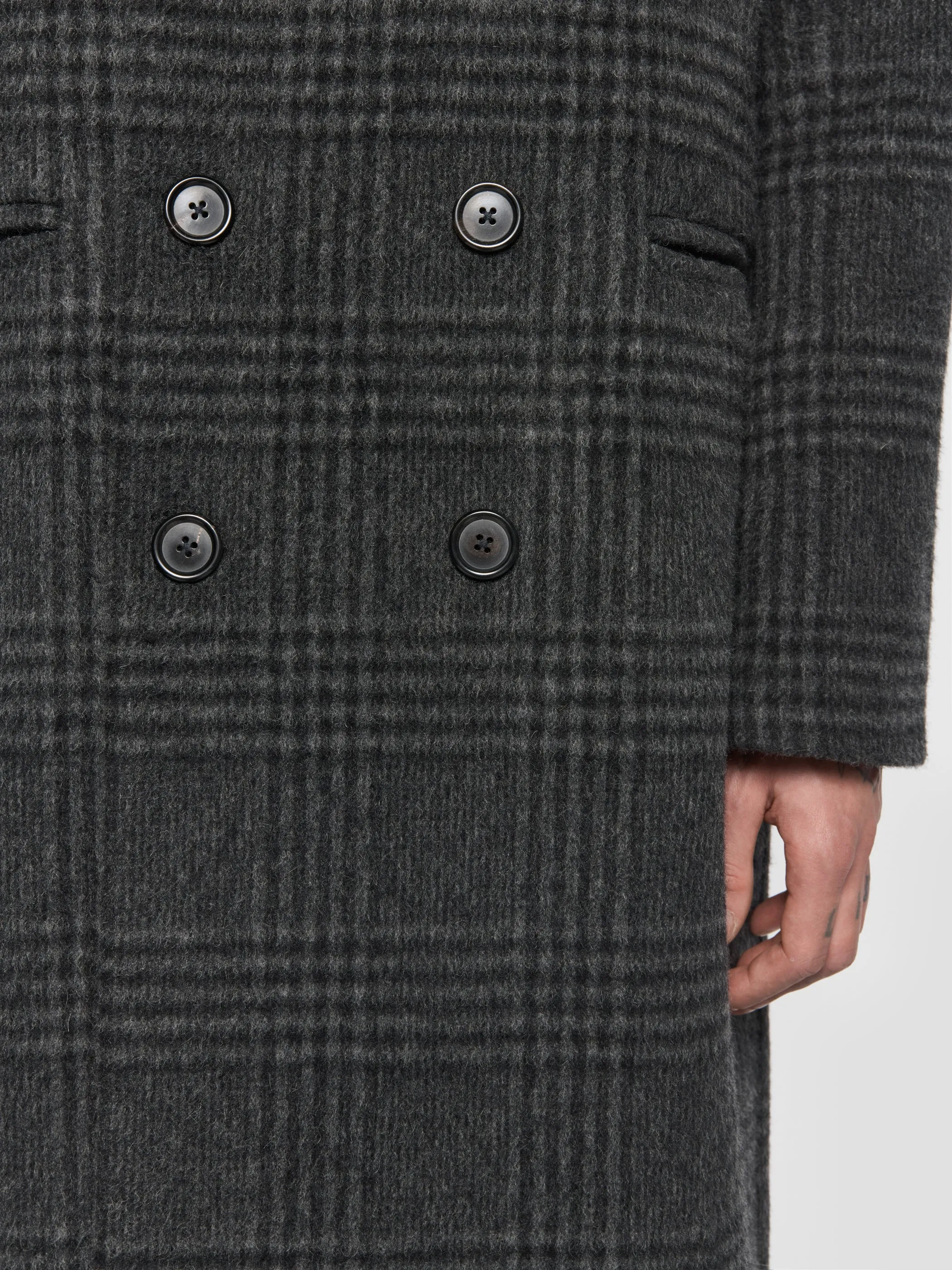 Double Breasted Check Wool Coat sold by MISBHV product image thumbnail 4