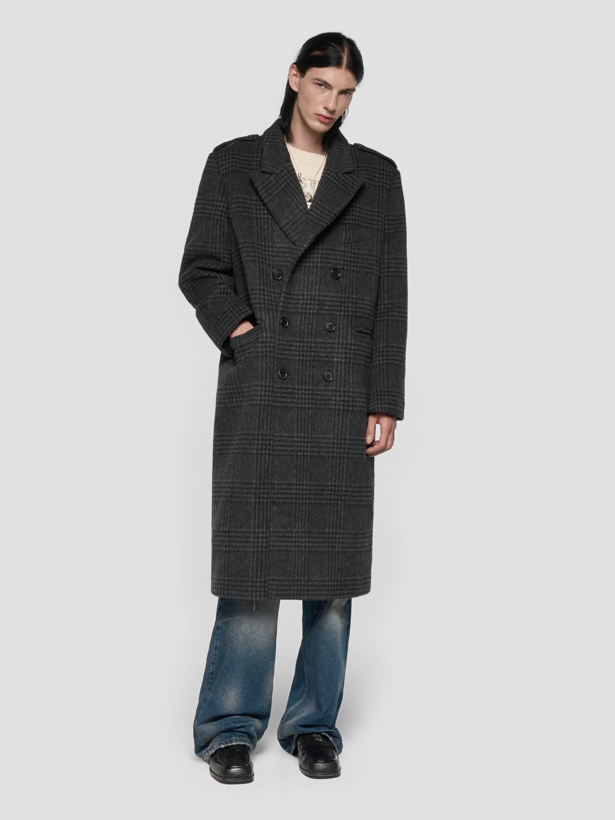 Double Breasted Check Wool Coat sold by MISBHV product image thumbnail 5