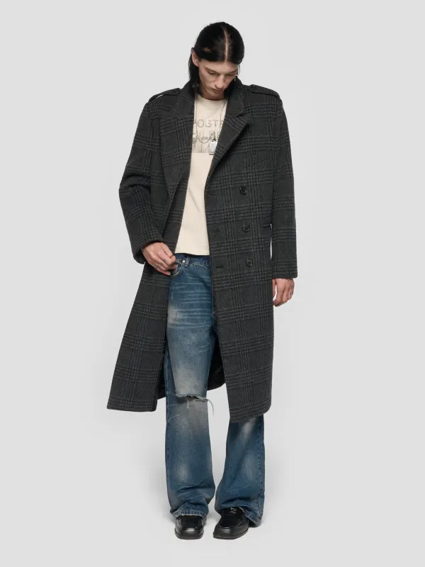 Double Breasted Check Wool Coat sold by MISBHV