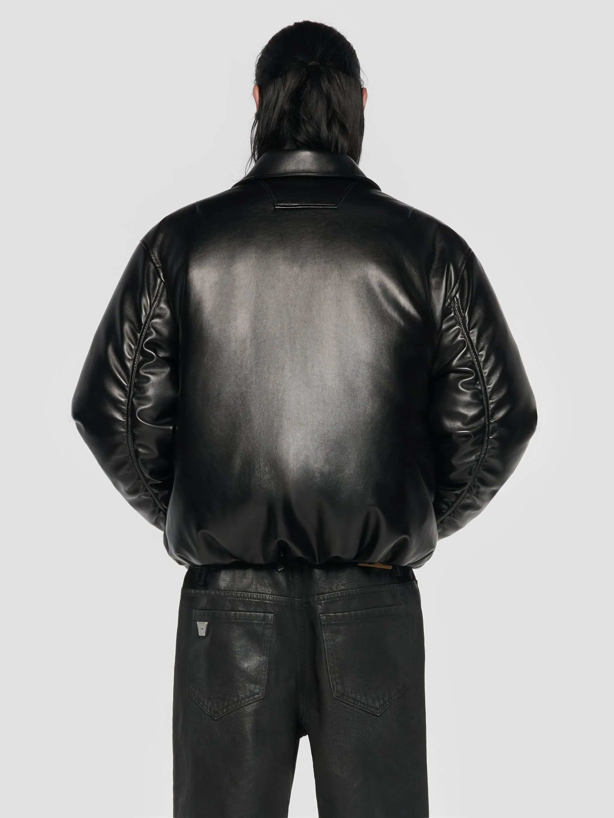 Faux Leather Puffer Bomber Jacket sold by MISBHV product image thumbnail 3