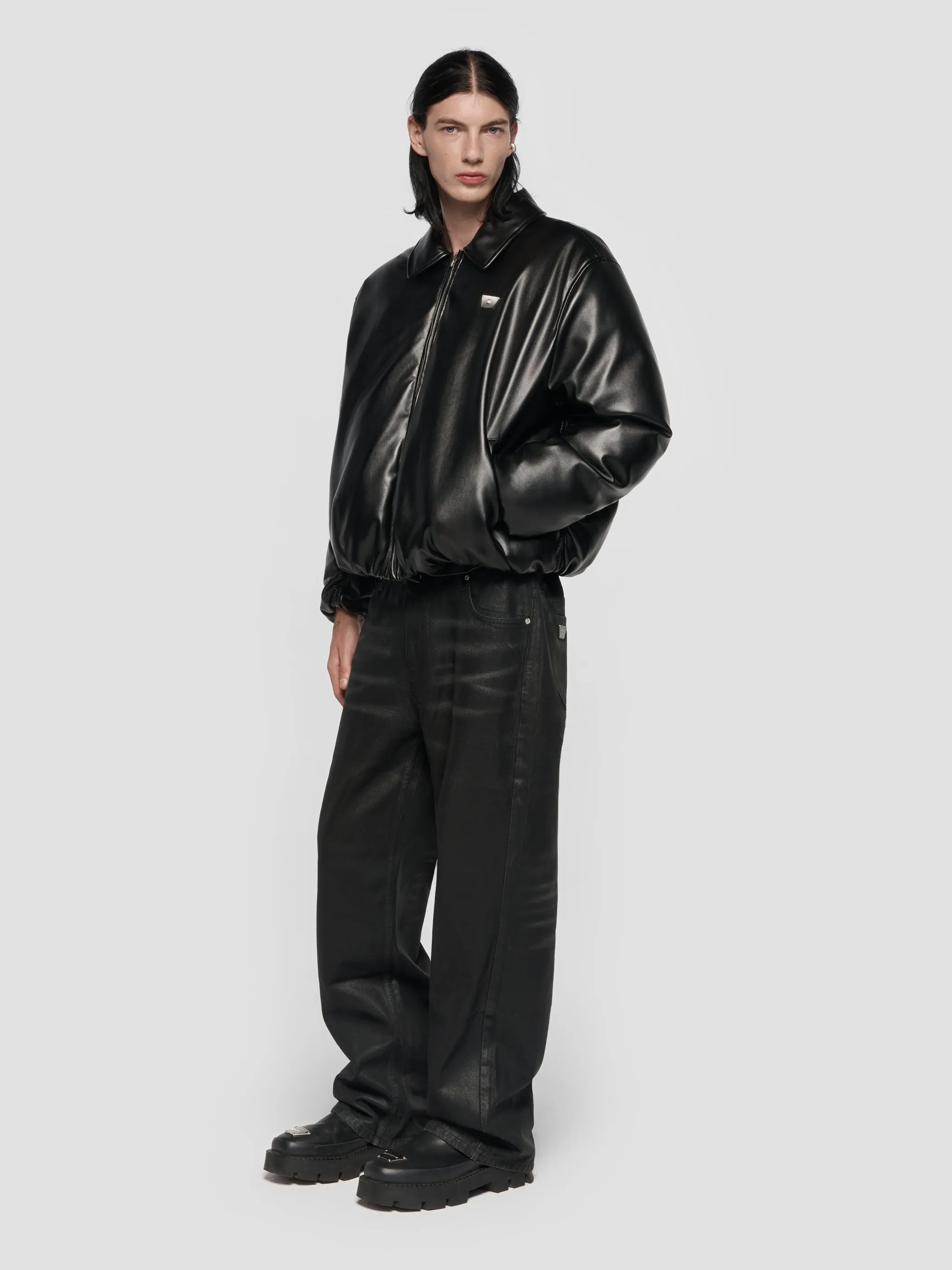 Faux Leather Puffer Bomber Jacket sold by MISBHV product image thumbnail 5
