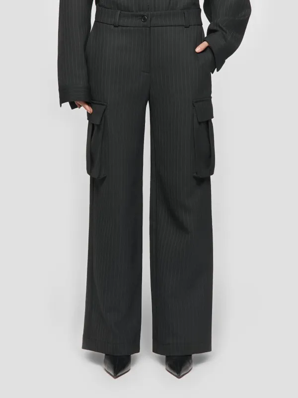 Pinstripe Wide Leg Trousers made by MISBHV