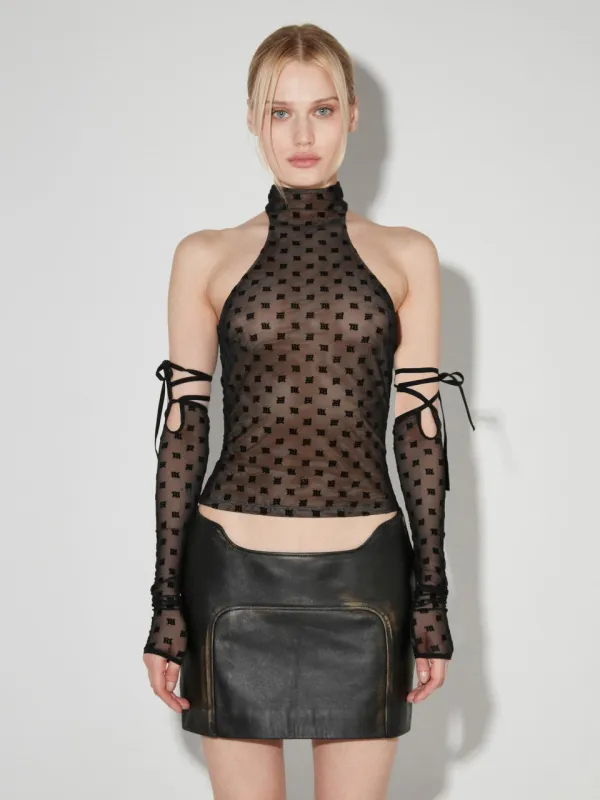 Mesh Monogram Halter Top sold by MISBHV