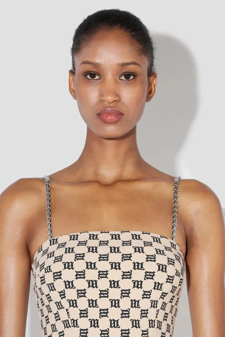 Monogram Spaghetti Mini Dress sold by MISBHV product image thumbnail 4