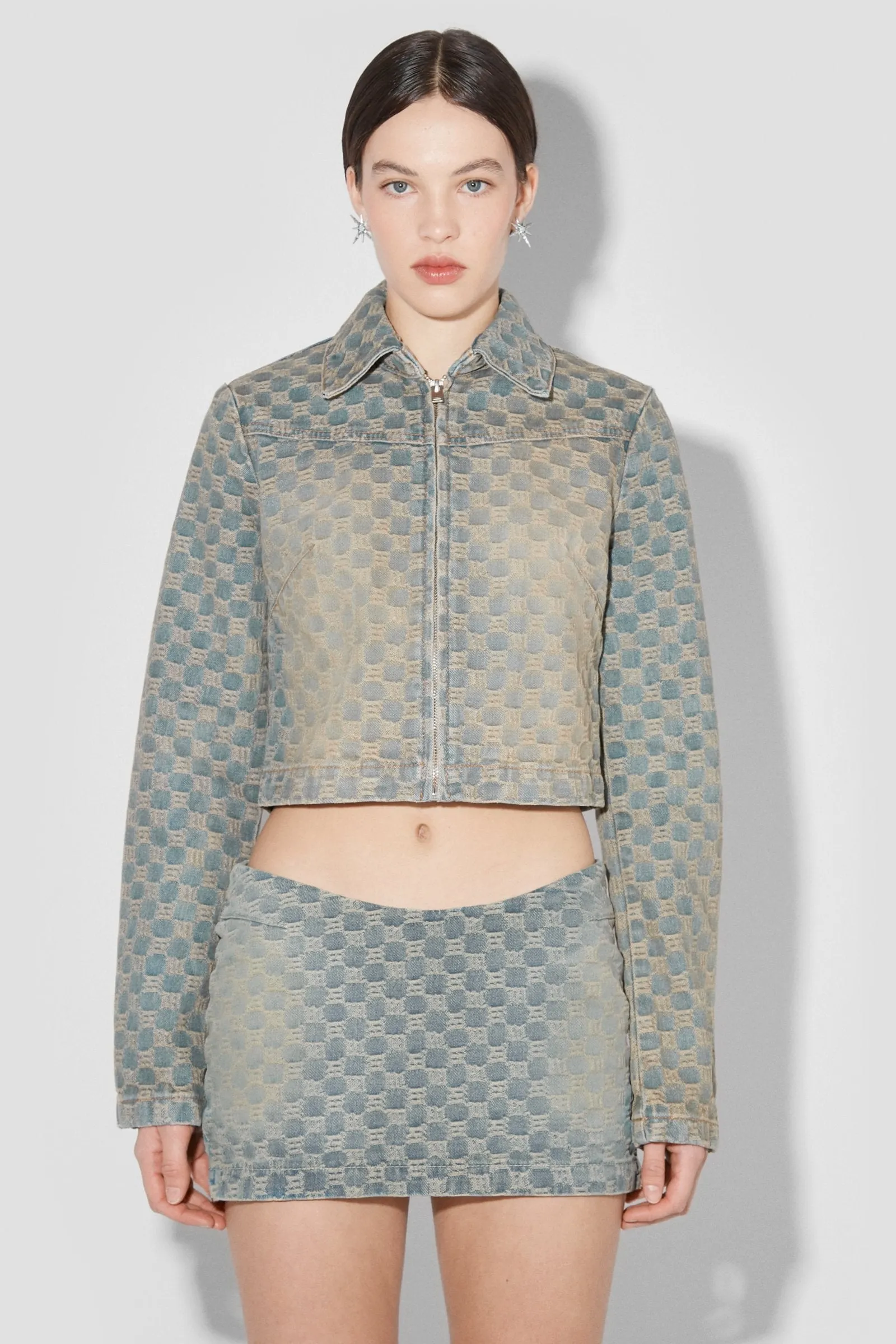 Jacquard Denim Monogram Jacket sold by MISBHV