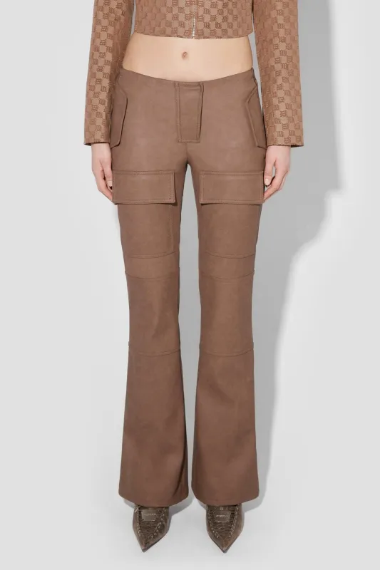 Matte Faux Leather Bootcut Moto Trousers sold by MISBHV