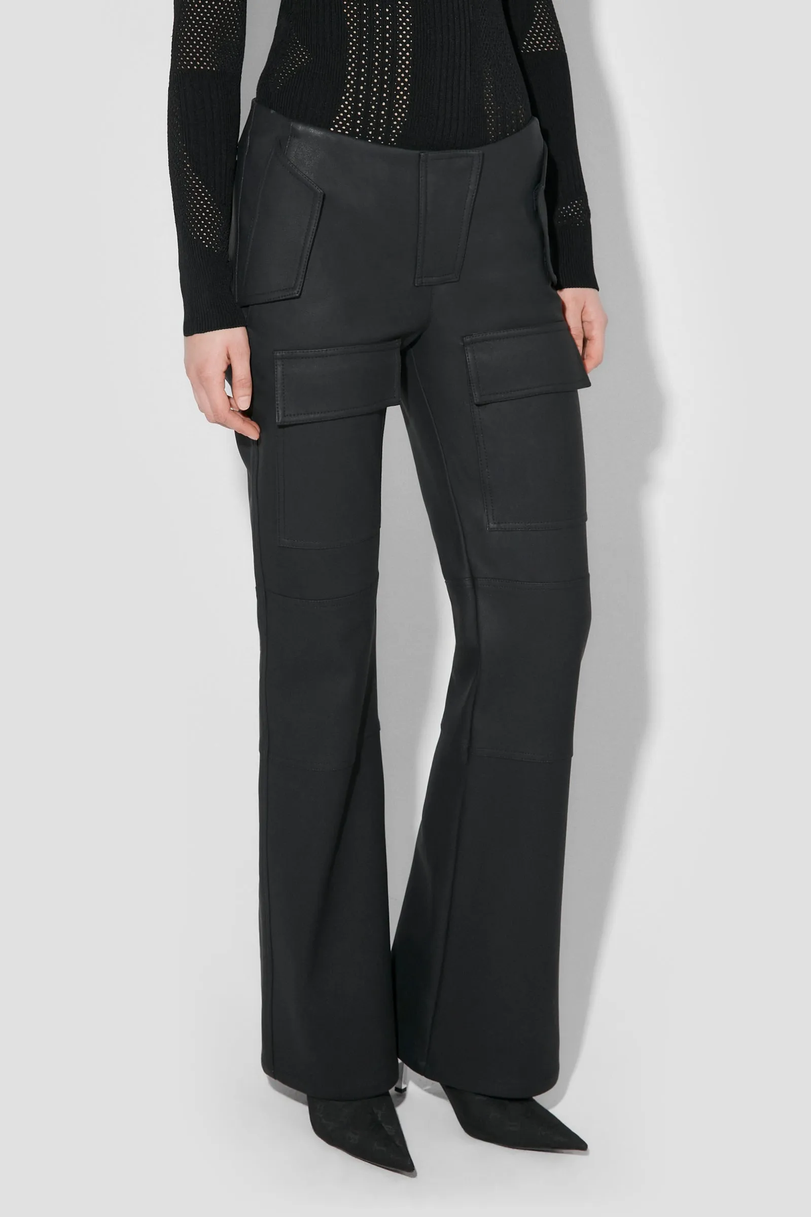 Matte Faux Leather Moto Trousers sold by MISBHV product image thumbnail 3