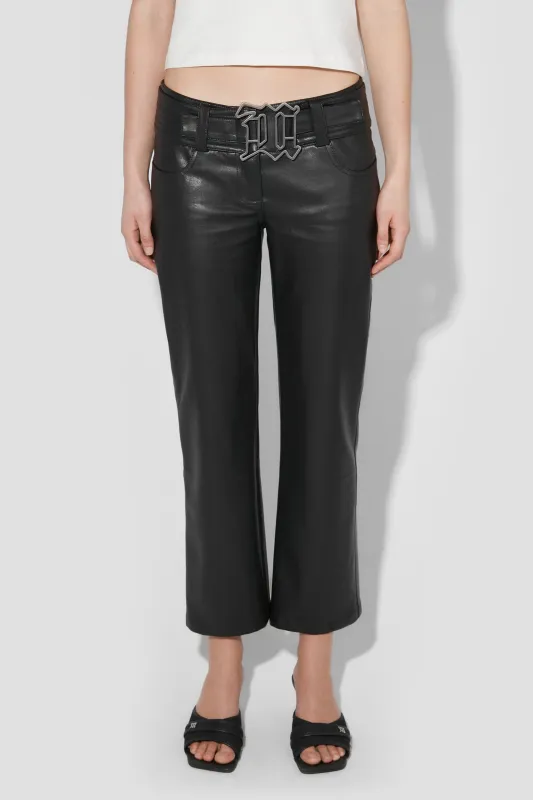 Matte Faux Leather Low Rise Trousers sold by MISBHV