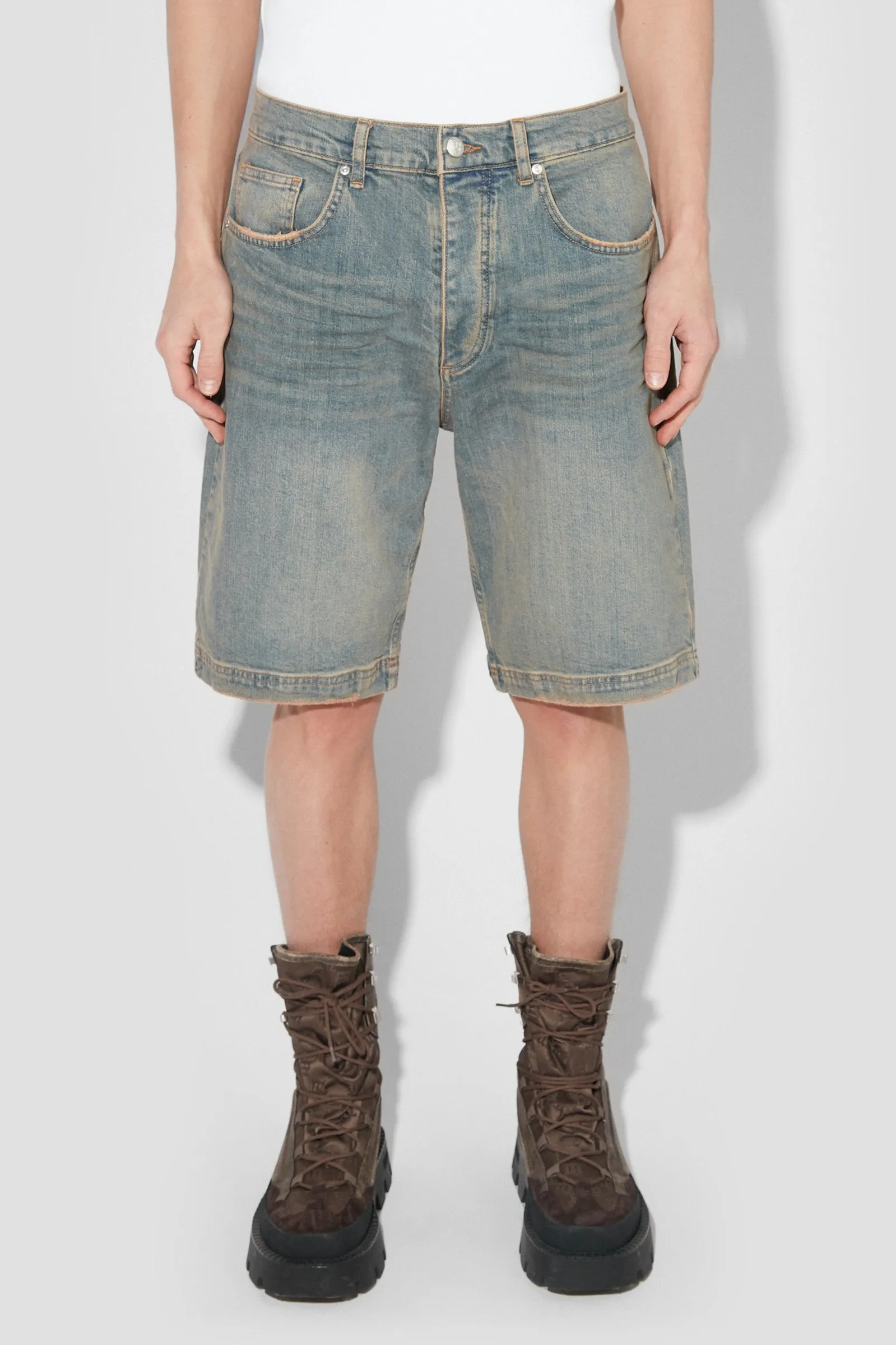 Sunset Wash Baggy Denim Shorts sold by MISBHV