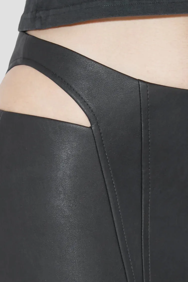 Matte Faux Leather Cut Out Mini Skirt sold by MISBHV product image thumbnail 4