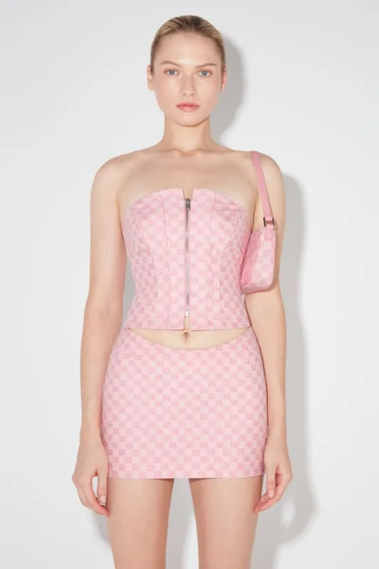 Jacquard Canvas Monogram Corset Top made by MISBHV