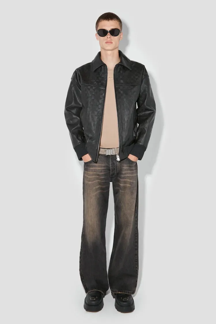 Monogram Embossed Bandit Leather Jacket sold by MISBHV product image thumbnail 4