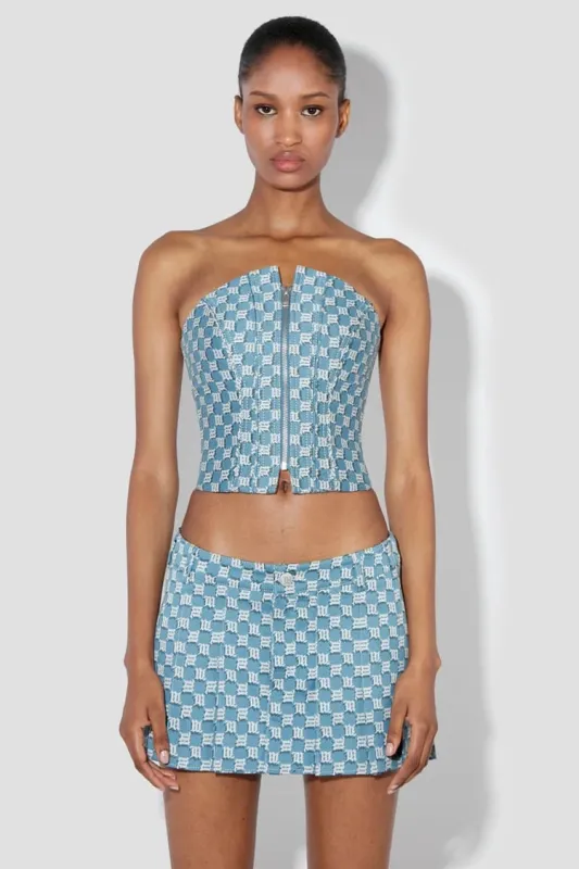 Jacquard Canvas Monogram Corset Top made by MISBHV