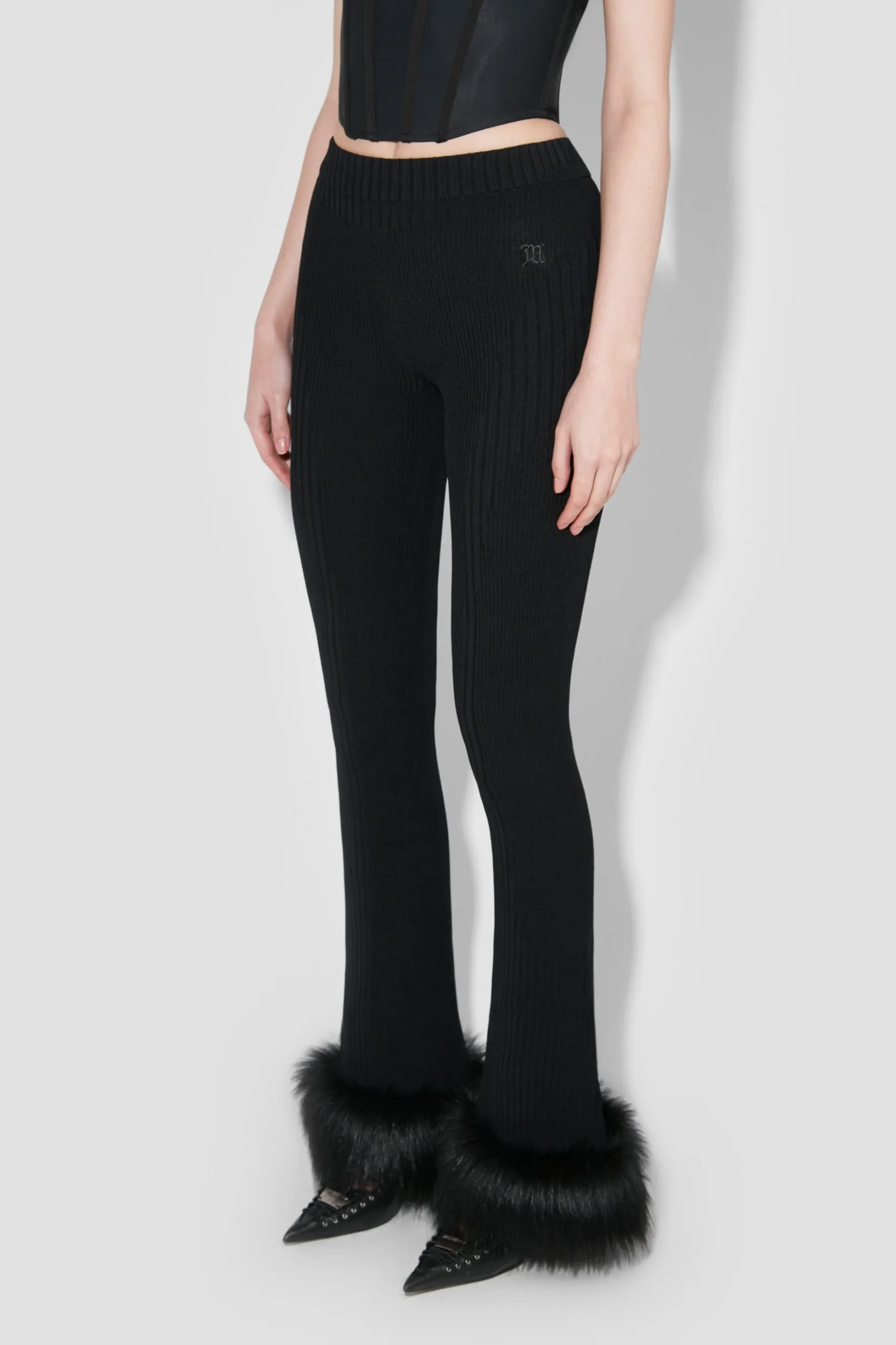 Knitted Seamless Flared Pants With Fur sold by MISBHV product image thumbnail 3