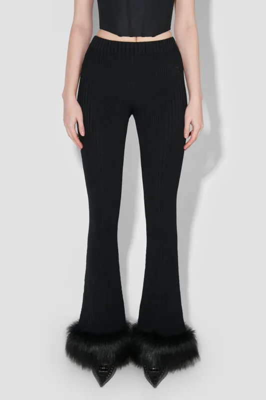 Knitted Seamless Flared Pants With Fur made by MISBHV