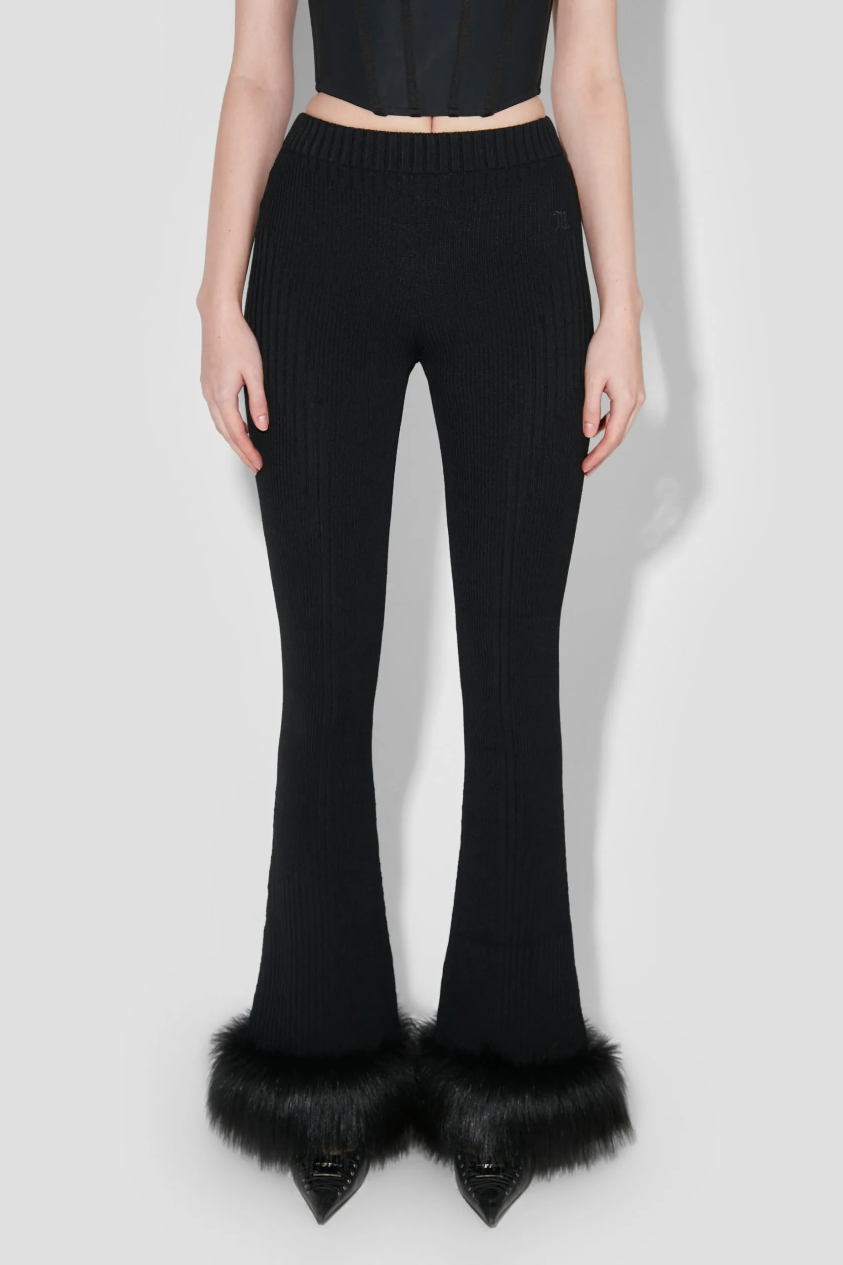 Knitted Seamless Flared Pants With Fur sold by MISBHV