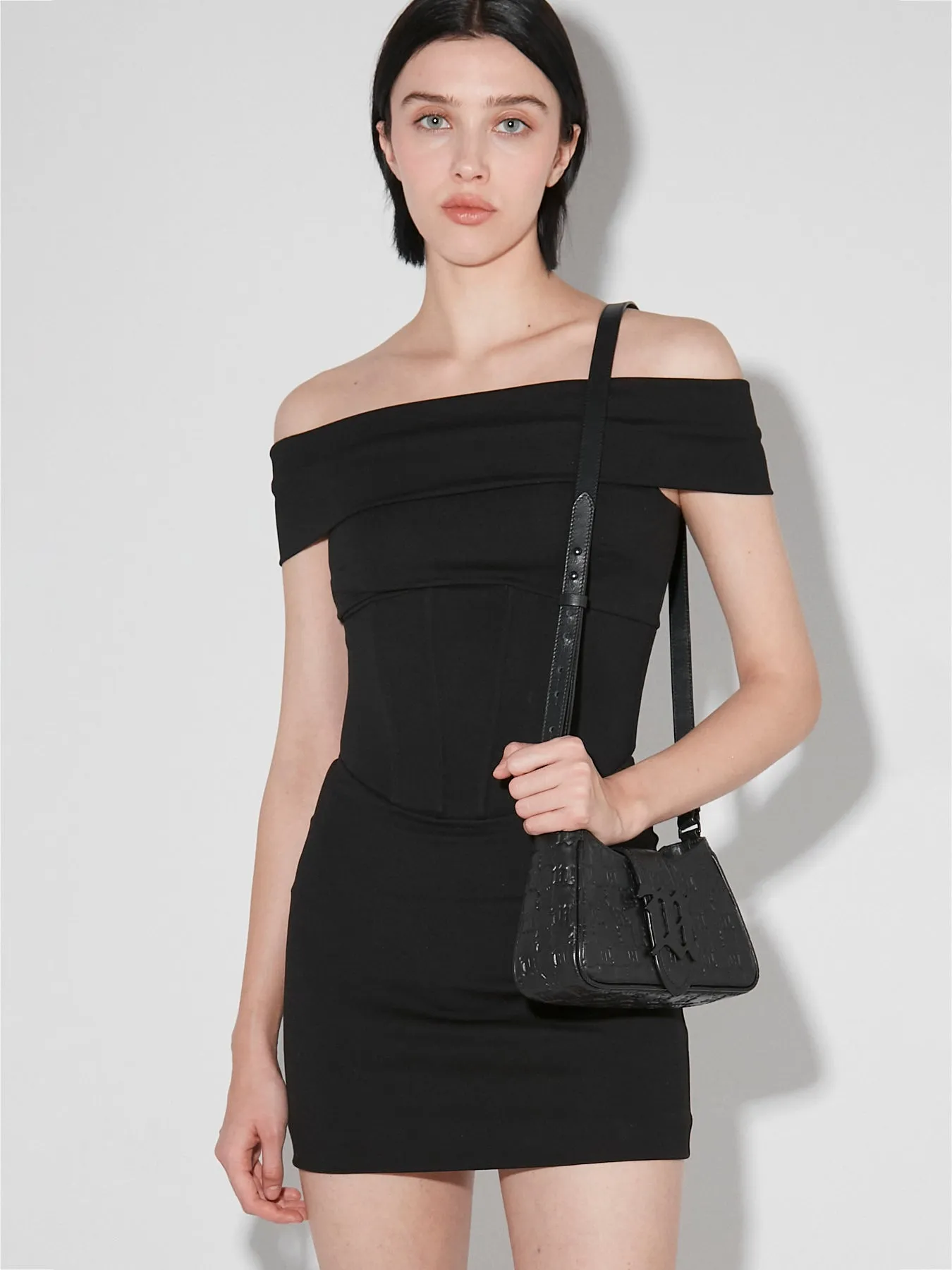 Embossed Leather Crossbody Bag Small sold by MISBHV product image thumbnail 3