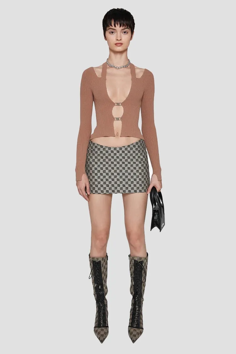 Jacquard Canvas Monogram Low Waisted Skirt sold by MISBHV product image thumbnail 5