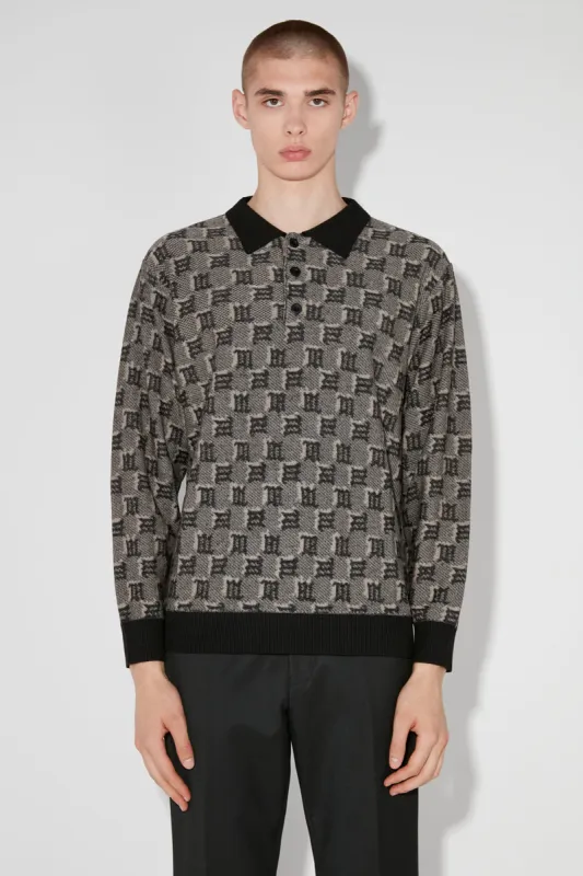 Jacquard Silk Blend Monogram Polo sold by MISBHV